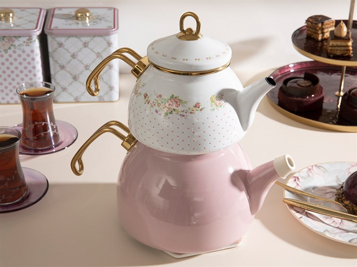 Rosalinda Enamel Tea Pot 2,5 L White
