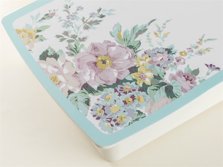 Rosalinda 3 Melamine Capped Breakfast Container 40x20 cm White-Blue