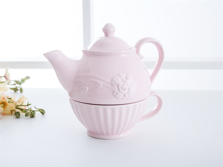 Rose Dolomite Pot Set Light Pink,