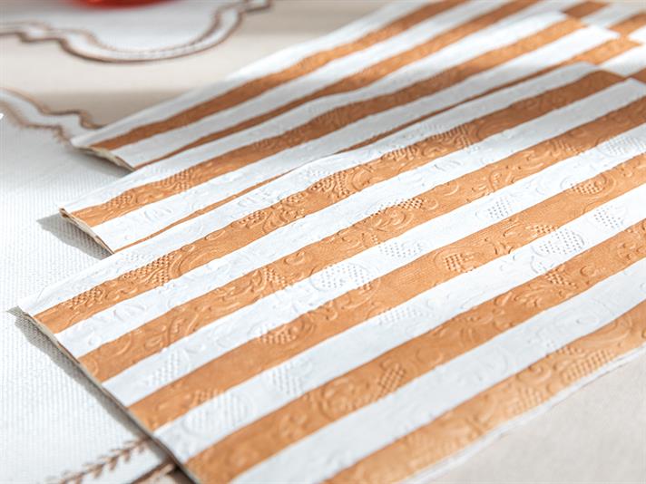 Rose Gold Striped Paper 20 Set Tissue Napkin 33x40