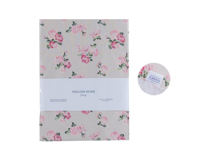 Rose romantism Penye Single Set Lenjerie De Pat 160x220 cm Roz Deschis