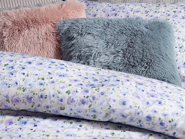 Rose rose Cu Bumbac King Size Set Lenjerie De Pat 240x220 cm Albastru