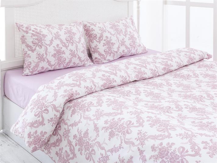 Rose Rose Bumbac Single Set Lenjerie De Pat 160x220 cm Culoarea Trandafirului Uscat.