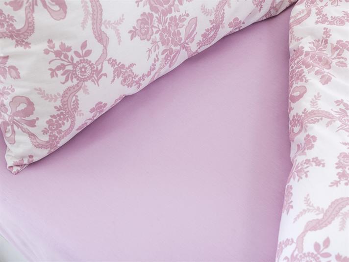 Rose Rose Bumbac Single Set Lenjerie De Pat 160x220 cm Culoarea Trandafirului Uscat.