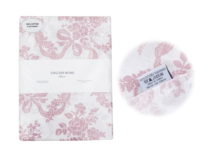 Rose Rose Bumbac Double Set Lenjerie De Pat 200x220 cm Culoarea Trandafirului Uscat.