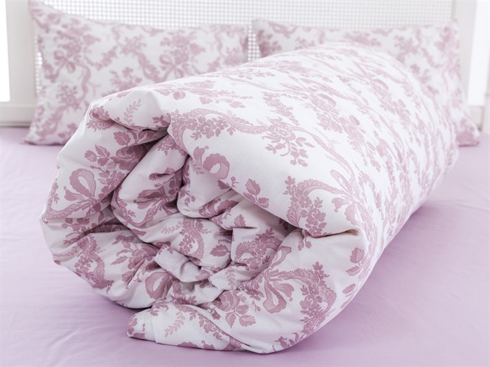 Rose Rose Bumbac Double Set Lenjerie De Pat 200x220 cm Culoarea Trandafirului Uscat.