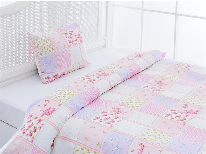 Rosepatch Bumbac Single Set Lenjerie De Pat 160x220 cm Roz