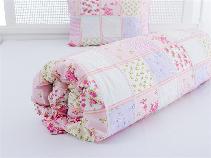 Rosepatch Bumbac Single Set Lenjerie De Pat 160x220 cm Roz
