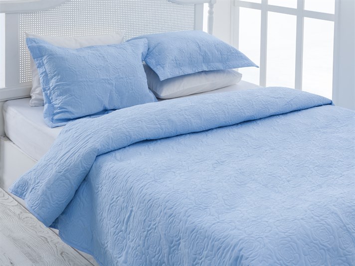 Rosery  Microfibră Persoană dublă  SET CUVERTURĂ DE PAT 230x260 cm Albastru