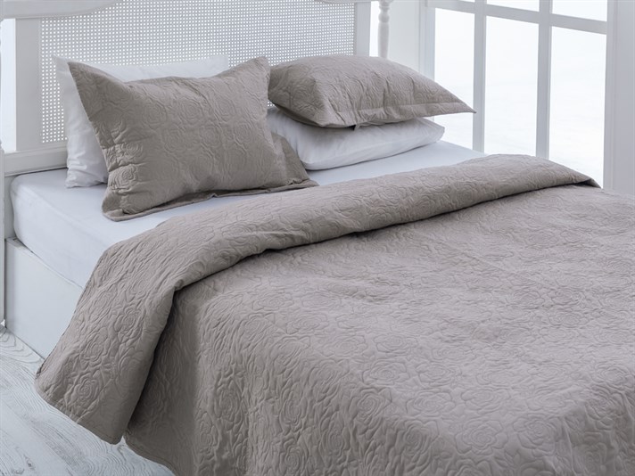 Rosery  Microfibră Persoană dublă  SET CUVERTURĂ DE PAT 230x260 cm Culoare de piatră