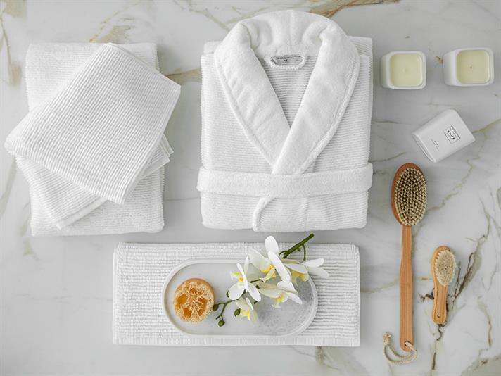 Halat de baie, Rosita, bumbac, L-XL, alb