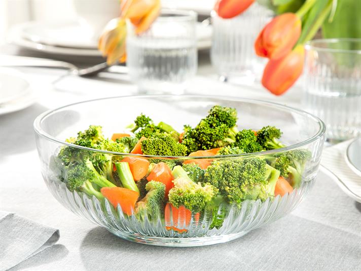 Roso Glass Salad Bowl 2600 ml Transparent