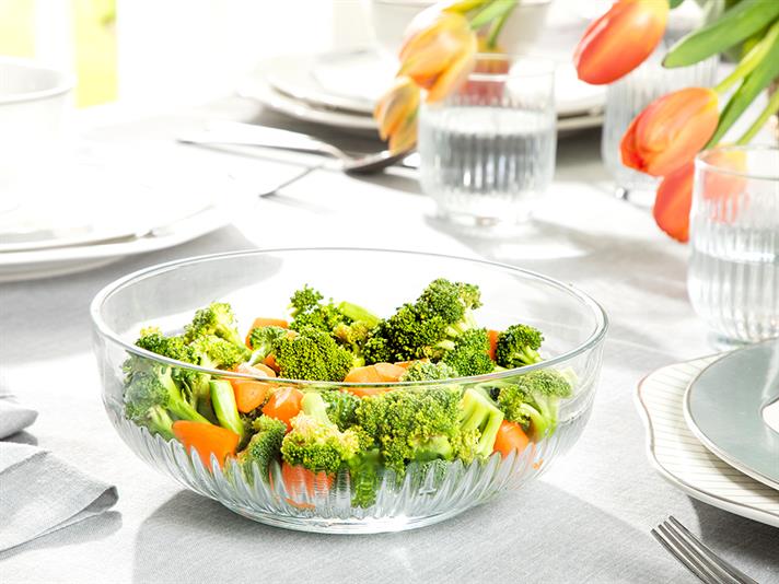 Roso Glass Salad Bowl 2600 ml Transparent