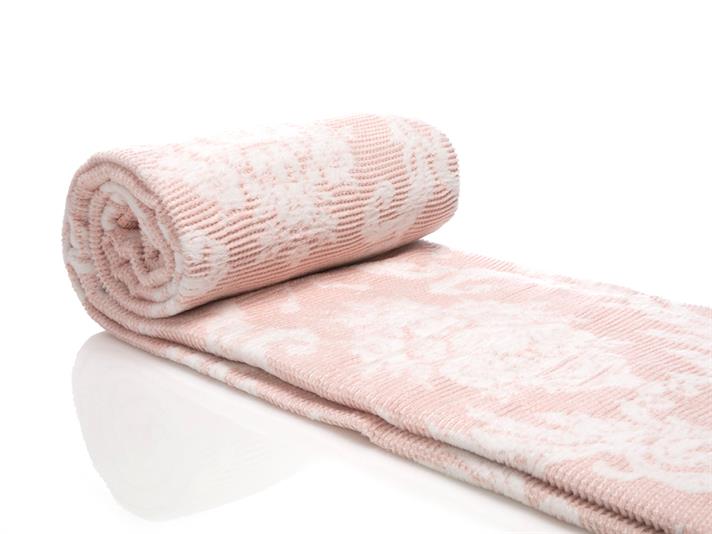 Rosy Damask  Waffle Double Person  PĂTURĂ 200x220 cm Pink