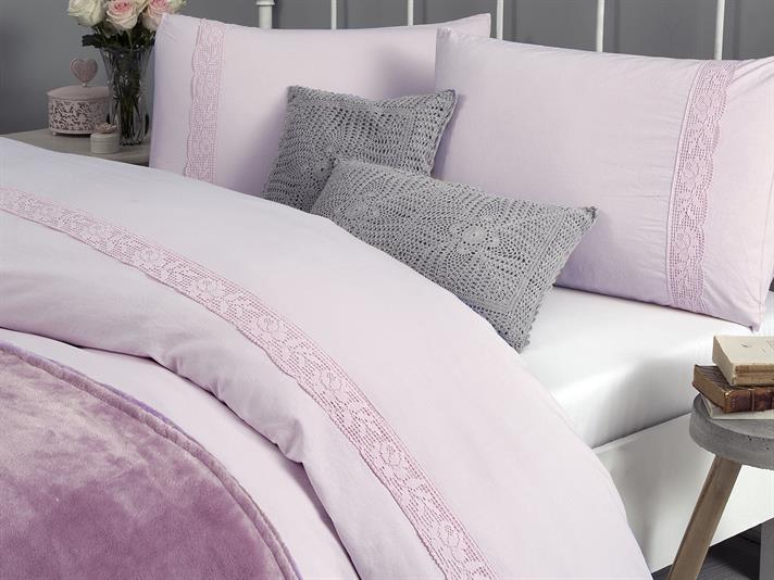 Rosy Lace Cu Kopanaki Double Lenjerie De Pat 200x220 cm Roz