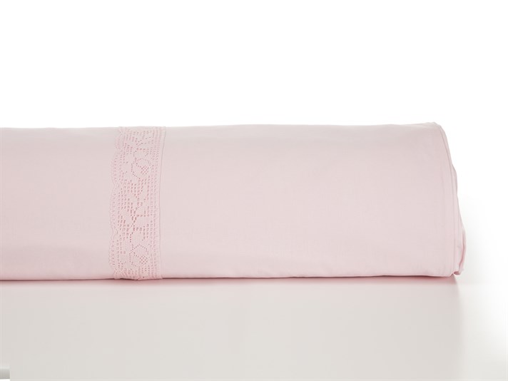 Husa de pilota, pentru o persoana, Rosy Lace, bumbac, 160x220 cm, roz