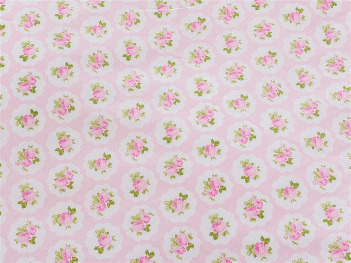 Rosy Rose Cu Bumbac Single Lenjerie De Pat 160x220 cm Roz