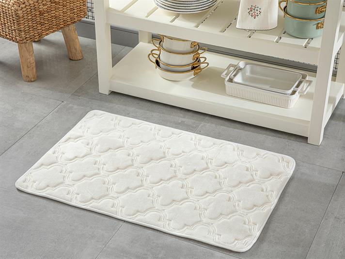 Covoraș de bucătărie antiderapant, Roxbury, poliester, 60x90 cm, alb