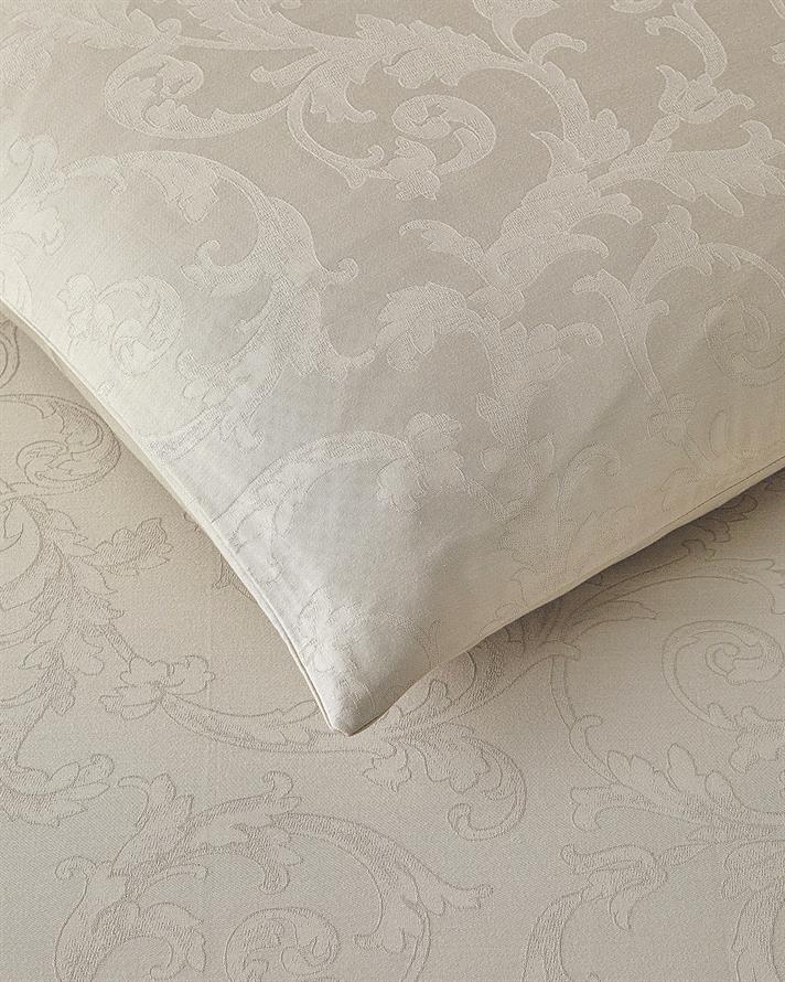 Royal Scroll Jacquard Bumbac Satinat Double Set Lenjerie De Pat 200x220 cm Culoarea Pietrei