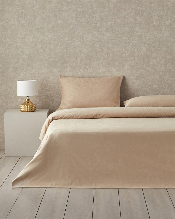 Royal Scroll Jacquard Bumbac Satinat Double Set Lenjerie De Pat 200x220 cm Gold Antic