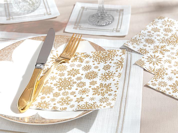 Royal Stars Paper 20 Set Tissue Napkin 33x33 cm Gold