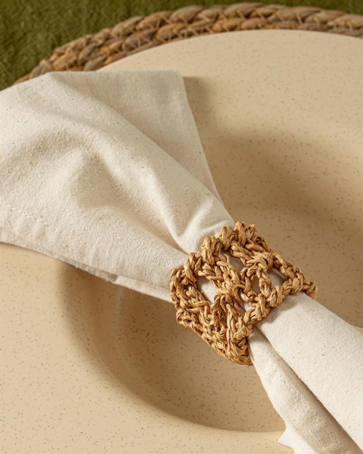 Rosemary Paper Rope 2 Set Napkin Ring 6 cm Natural