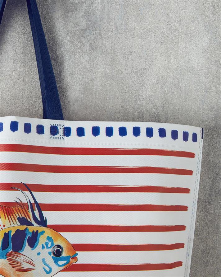 Sacosa de cumparaturi, Marin, polietilena, 54,5x38 cm, multicolor