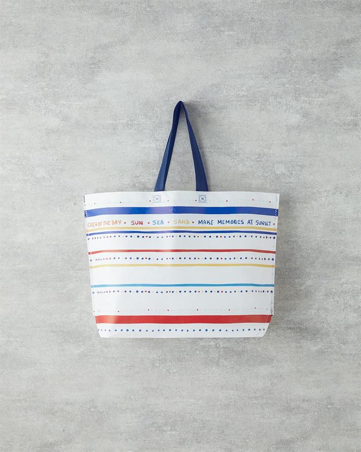 Sacosa de cumparaturi, Marin, polietilena, 54,5x38 cm, multicolor