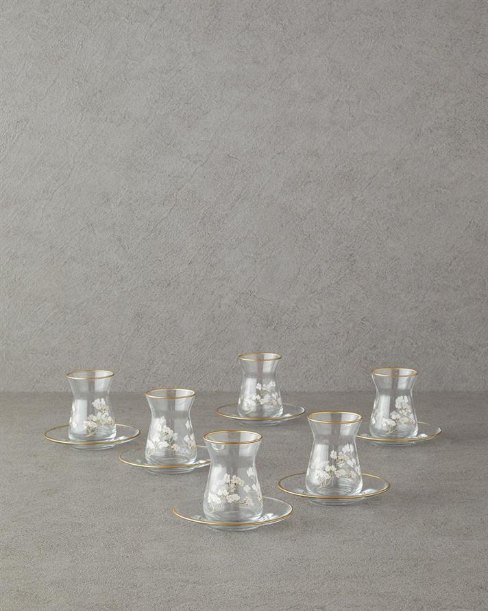 Sakura Sticlă 12 Piese 6 Persoane Serviciu Ceai 132 ml Transparent