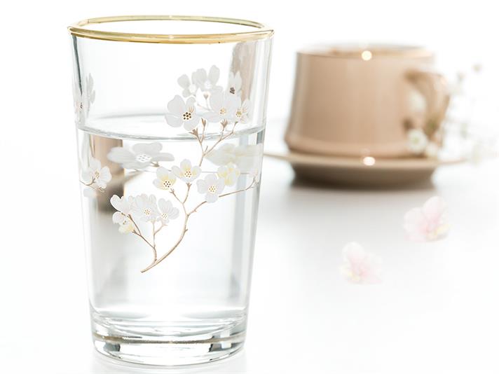 Sakura Glass 6 Pcs for Coffee Side Water Glass 100 ml Transparent
