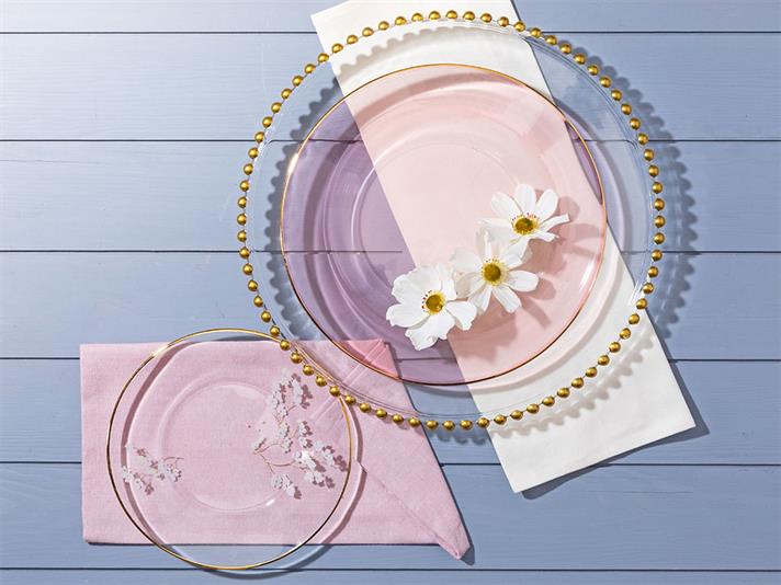 Sakura Glass Single Service Plate 26 cm Transparent