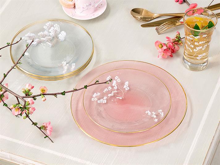 Sakura Glass Single Service Plate 26 cm Transparent