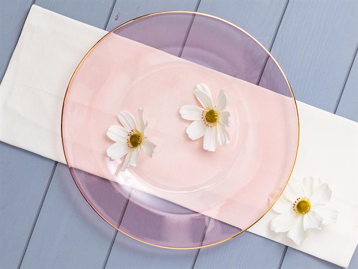 Sakura Glass Single Service Plate 26 cm Transparent