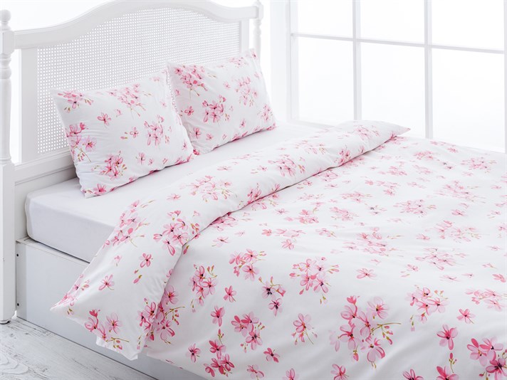 Sakura Cu Bumbac Double Lenjerie De Pat 200x220 cm Roz