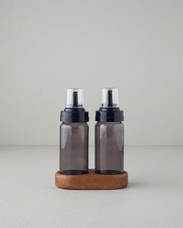 Salyer Sticlă Cu 2 Piese Recipient Ulei - Oțet 245 ml Transparent