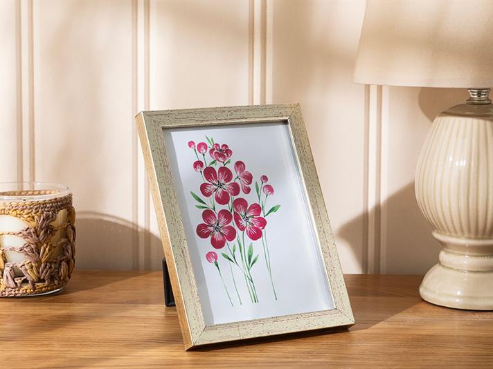 Ramă foto, Sandra, plastic, 13x18 cm, argintiu