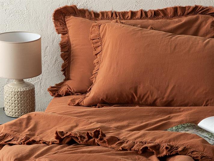 Sandy Pictură Antică Double Set Lenjerie De Pat 200x220 cm Teracota
