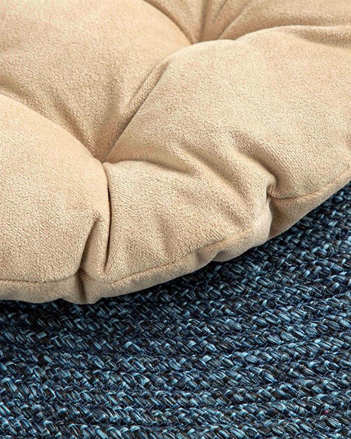 Sandy Round Pernă Pentru Scaun, Catifea, 40 Cm, Crem