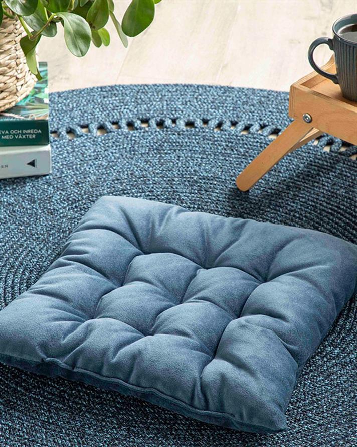 Sandy Square Pernă Pentru Scaun, Catifea, 40*40 Cm, Albastru - Roșu - Verde