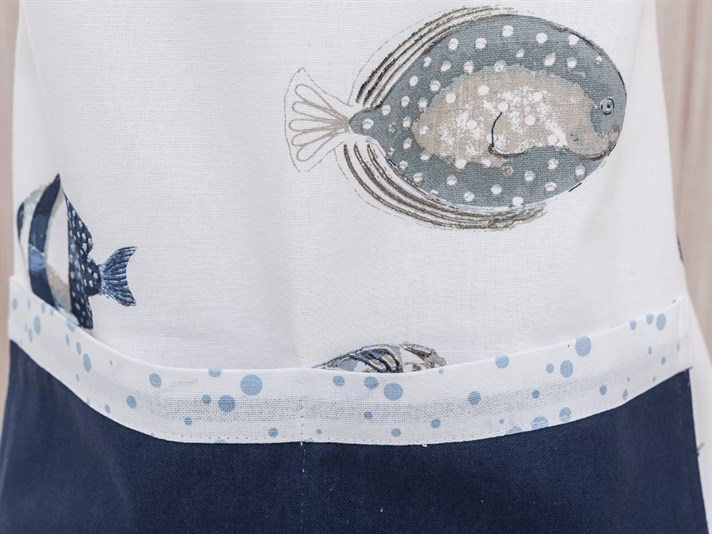Sardina  Cu imprimeu  ȘORȚ DE BUCĂTĂRIE White-NavyBlue