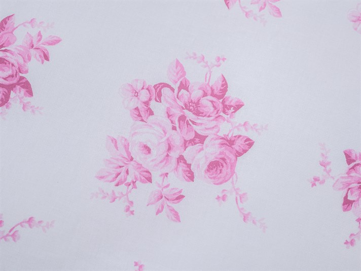 Satul a crescut Cu Bumbac Single Lenjerie De Pat 160x220 cm Roz închis