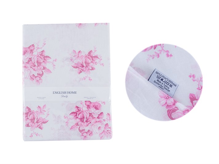 Satul a crescut Cu Bumbac Single Lenjerie De Pat 160x220 cm Roz închis