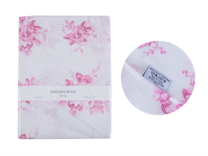 Satul a crescut Cu Bumbac Double Lenjerie De Pat 200x220 cm Roz închis
