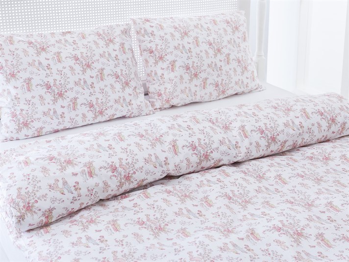 Satul Copiilor Cu Bumbac Single Lenjerie De Pat 160x220 cm Roz
