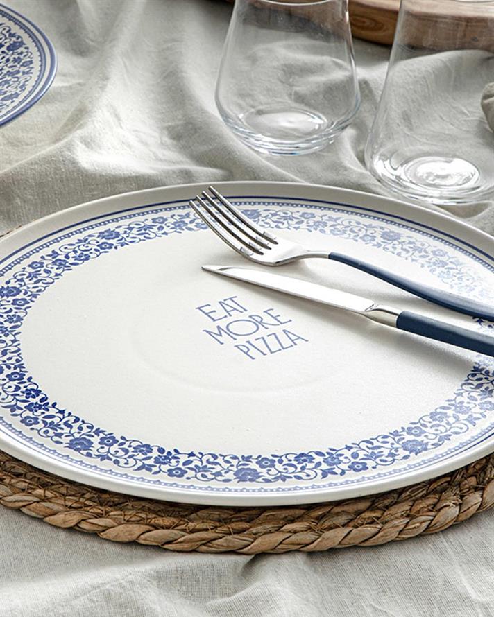 Savory Ceramic Pizza Plate 32 cm Blue