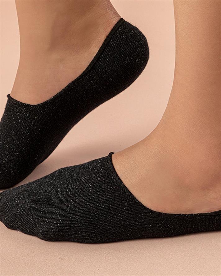 Sparkle Silvery Women Ballet Socks 36-40 Black