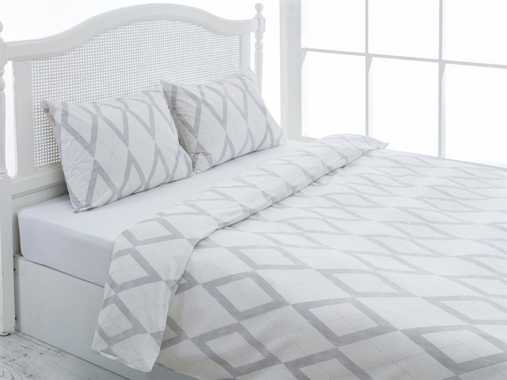 scandinav Cu Bumbac Double Lenjerie De Pat 200x220 cm Albastru