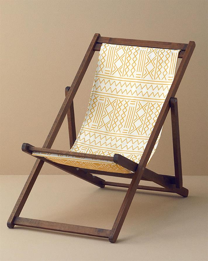 Scaun de plajă pliabil, Alessa, lemn, 60x120 cm, alb