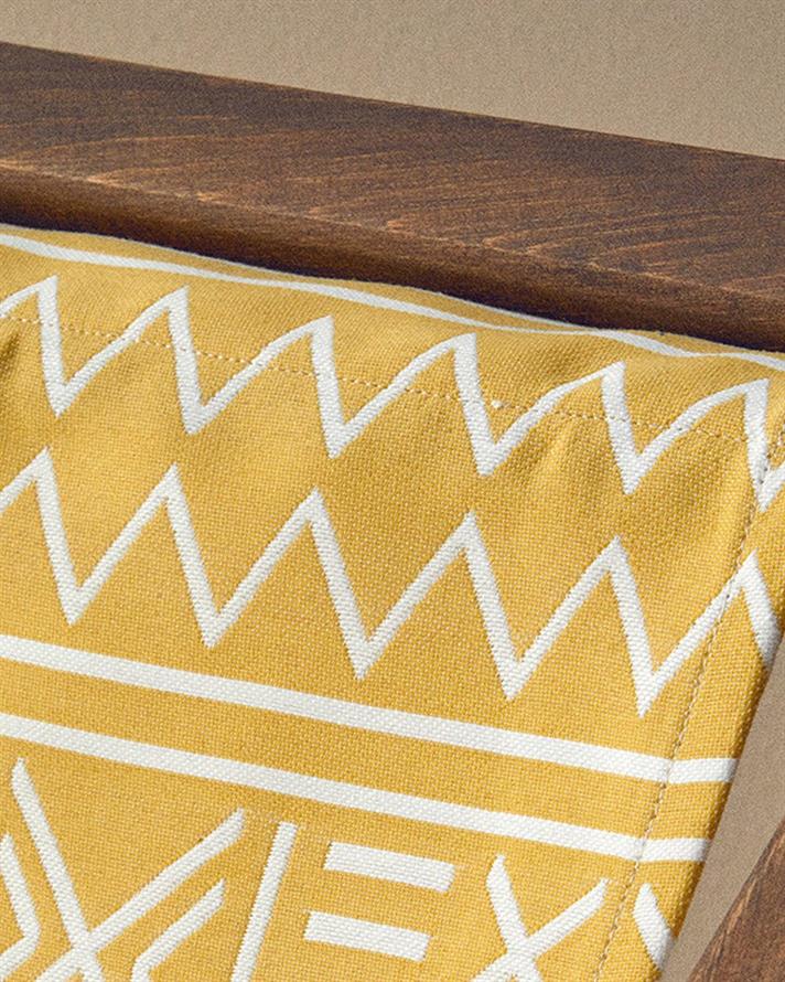 Scaun de plajă pliabil, Alessa, lemn, 60x120 cm, galben