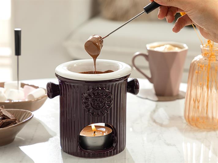 Enjoy Stoneware Fondue Set 250 ml Damson